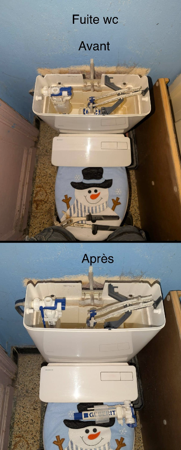Réparation fuite WC - Service professionnel urgence Aqua&Deb